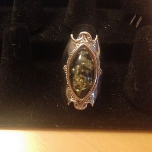 Green Amber Ring